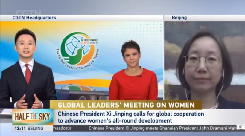 Professor Dai Ruijun interprets the spirit of the Global Leaders’ Meeting on Women in an interview with CGTN